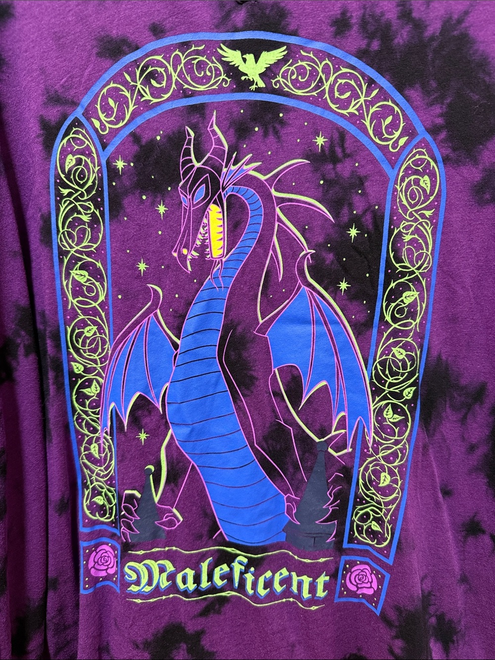 TORRID Disney Villains Maleficent Dragon Tie-Dye Long Sleeve Top Plus Size - Picture 3 of 4